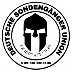Aufkleber 02 - Deutsche Sondengänger Union (weiß)